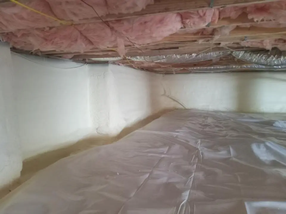 Crawl space encapsulation with closed-cell spray foam for Storm Damage Roof Repair in Sylvania